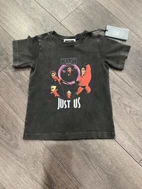 Kith Black 'Just Us' Graphic Short Sleeve Tee with Red Character Print